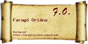 Faragó Oriána névjegykártya